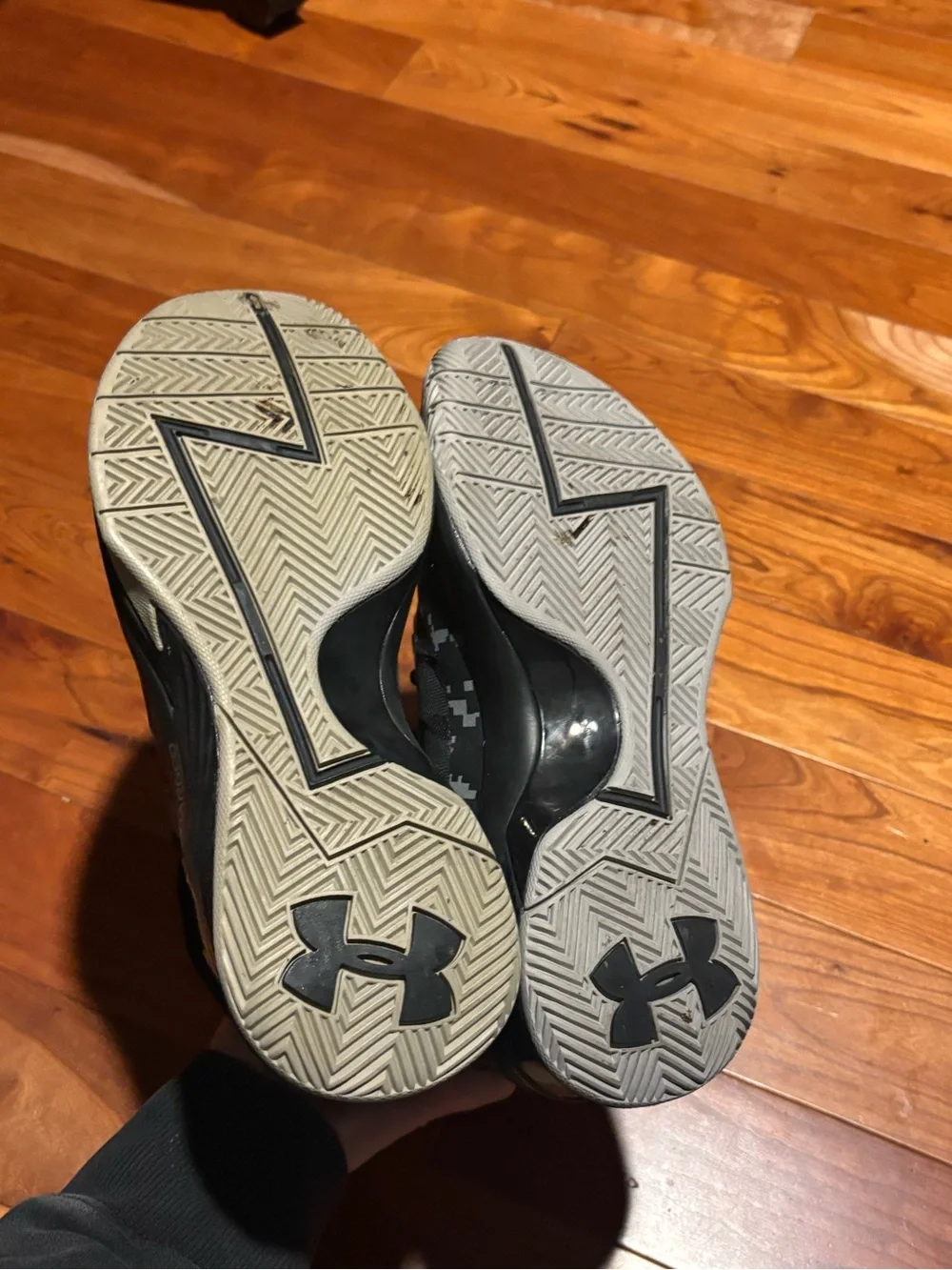 Under Armour Black and Gray Digital Camo High-Top Basketball Shoes